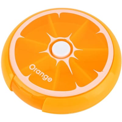Pillendoosje Gemakkelijk mee te nemen Medicijndoos Medicijnen Vitamine Doos Etui Opbergdoos orange