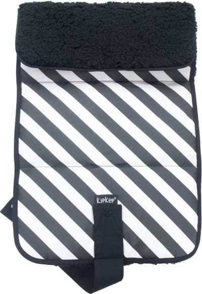 KipKep Napper - Wasbaar Verschoonmatje - Black Stripes - Gerecycled Polyester (excl. Luieretui)