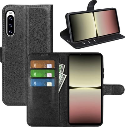 MobyDefend Hoesje - Geschikt voor Sony Xperia 10 V - Kunstleren Wallet Book Case (Sluiting Voorkant) - Zwart