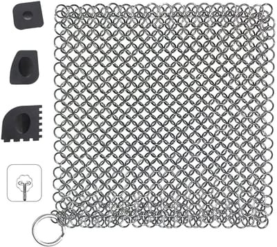 Allecto - Stainless steel gusseisenreiniger - Gusseisenreiniger - Robuuste plastic grill - Schoonmaken - Kookaccessoires - Geschikt voor pannen - G...