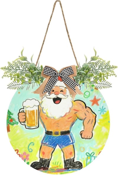 Decoratief Deurbord - Welkomstbord Huis - Huis Versieren - Levensduur Groene Planten - 30x30cm - Gespierde Santa