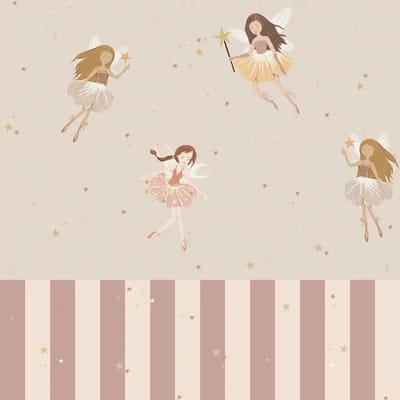 Gestreept behang Dekornik Fairies
