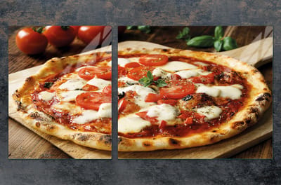 TMK ArtDeko - Snijplank van Geh. Glas - 100x52 cm - Pizza Print - Veilig en Hygiënisch