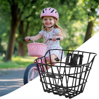 Fietsmand Voor - Opbergmand Fiets - Fietsen Boodschappen - Stevige Stuurbevestiging - 19x23x14 cm - Zwart