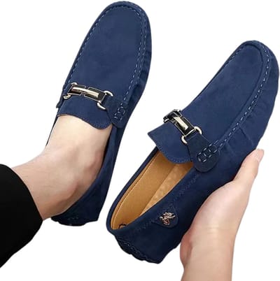 Bovista Loafers Heren - Met Hak - Herenschoenen - Instappers - Blauw - Maat 39.5