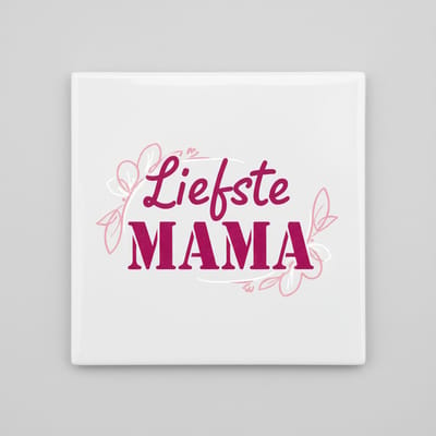 Liefste Mama Quote Tegel – Moederdag Cadeau Bloemen Wanddecoratie – 15 x 15 cm Keramische Tegel