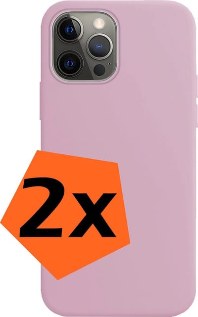 Hoes - 2 Stuks - Geschikt voor Apple iPhone 13 Pro - Sterk & Shockproof - Case Siliconen - Back Cover - Telefoon Hoes - Lila
