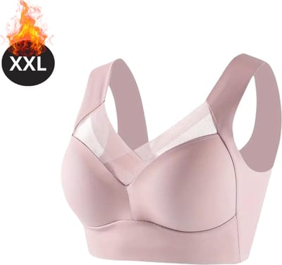 Bovista BH Zonder Beugel - Zonder Bandjes - Push-up Bh's - Comfort Beha - Comfortabel - Sterk - Yoga - Roze - Maat XXL