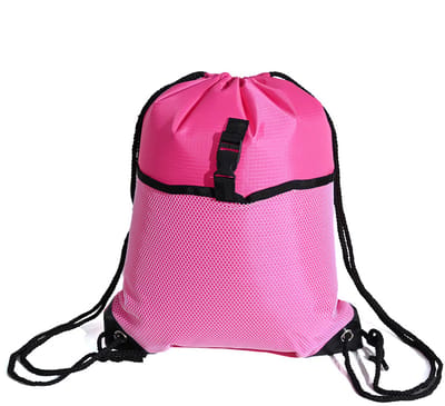Decopatent - Gymtas met rijgkoord - Extra Voorvak - Sport tas / Gym / Turnzak / Zwemtas / Voetbal draagtas - Polyester - Gym tas voor Meisje / Volwassenen - Waterbestendig - Verstevigde hoeken - Afm. 32 x 42 Cm - Kleur: Roze