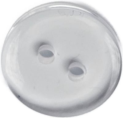 Knoopjes wit - Glanzend 15mm 2 gaats voor blouse - 9 stuks