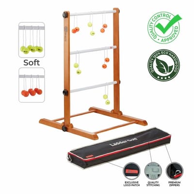 Ubergames Origineel 2023 Laddergolfspel - Werpspel van topkwaliteit - met officiële zachte bola's (Fluor Oranje en Geel)