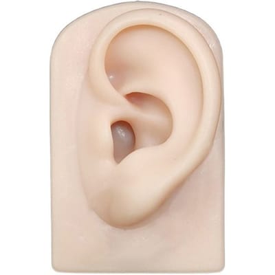 Oefenoorbel voor Piercing Oefenlichaam Menselijke Sieraden Oorbellen Display Simulatie Oor Siliconen Oormodel Nepoor beige