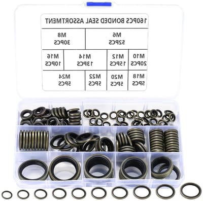 Hydraulische Rubberafdichtringen, 160 Stuks Afdichtingen, Assortiment voor Olieafvoer en M6-M24 Toepassingen
