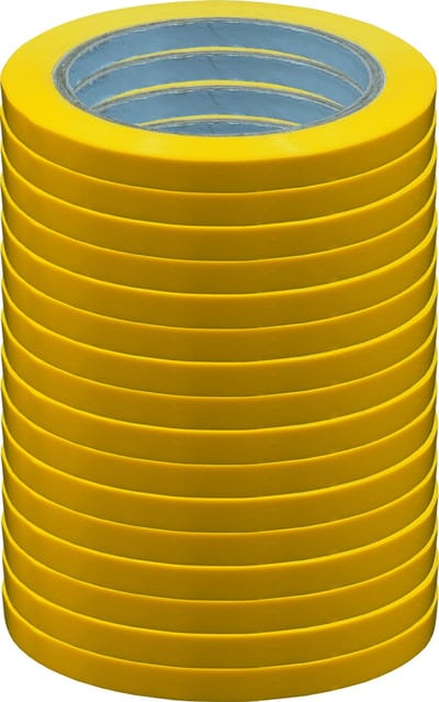 16 rollen Zakkensluiter tape - PVC tape - Sluittape - Sluitplakband - Geel 16 stuks - 9mm x 66 meter - DULA