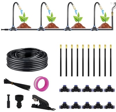 Irrigatiesysteem Set - Tuin Bewatering - Planten Verzorgen - 360° Verstelbaar - 10 Meter - Zwart