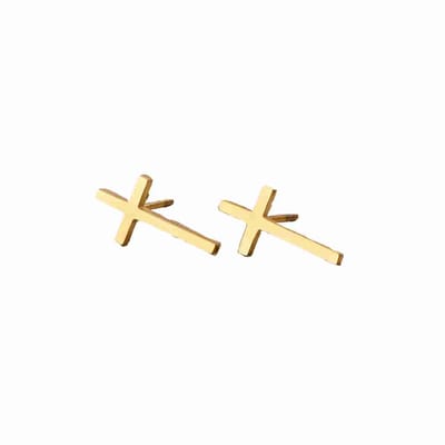 WeLoveSilver oorstekers vrouwen - kruis - chirurgisch staal - 6 mm