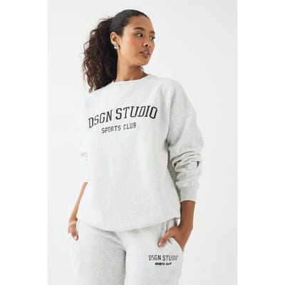 Dames DSGN Studio Applique Oversized Sweatshirt | Asgrijs | Maat: XL