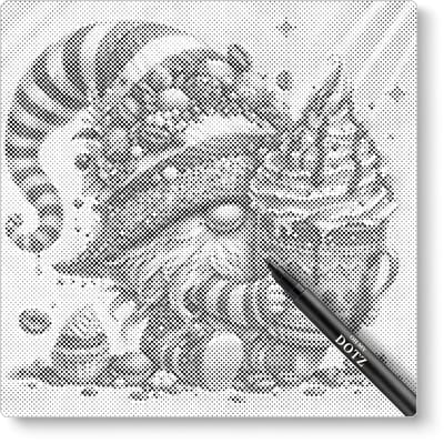 Gnoom met ijsje | Dot painting | 40x40cm | Dot painting | Oh My Dotz | Dots stippen | Diamond painting & Schilderen op nummer alternatief | Happy hobby