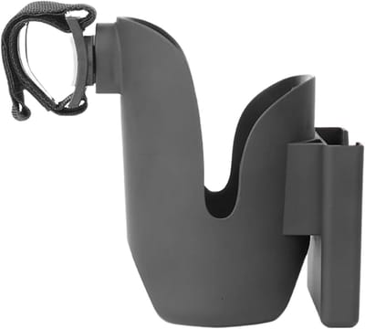 Kinderwagen bekerhouder - Drankhouder kinderwagen - Onderweg hydrateren - 2-in-1 functie - 158 x 135 cm - Zwart
