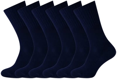 Heren sokken zonder elastiek | Wollen sokken | Merk: Basset | Kleur: Blauw | Maat: 39 t/m 47 | 6 Paar