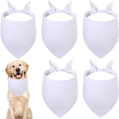 EGoods - Witte hond bandana driehoek sjaal zachte polyester stof wasbaar - honden huisdieren - 8 stuks