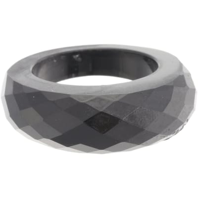 Behave - Ring - Facettenring Kunststof Zwart – Klassieke Moderne Acryl Ring – Lichtgewicht & Stijlvol – Nikkelvrij