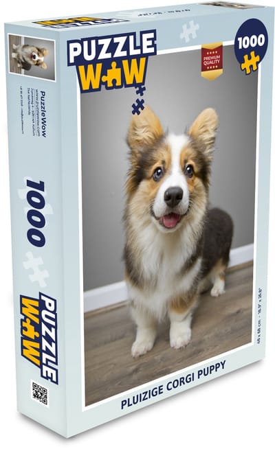 Puzzel Pluizige corgi puppy - Legpuzzel - Puzzel 1000 stukjes volwassenen