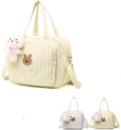 KZQ Luiertas tote mommy bag crossbody schoudertas multifunctionele verzorgingstas voor baby's waterdicht met geïsoleerde zakken reistas kraamcadeau geel