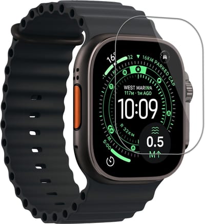 Screenprotector Geschikt voor Apple Watch Ultra 3 (49 mm) - Extra Sterk - Tempered Glass - Gehard Glas - Beschermglas Screen Cover - Bescherm Protector voor Smartwatch