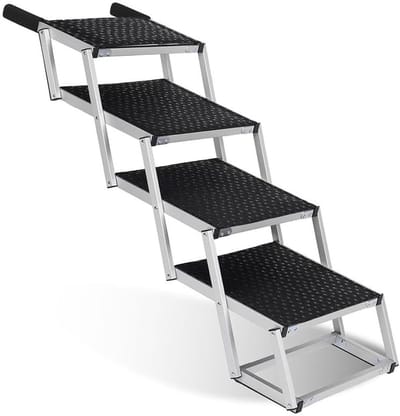 Hondenoprijplaat - Huisdier helling - Veilig in auto - Opvouwbaar draagbaar ontwerp - 125 cm lang - Zwart