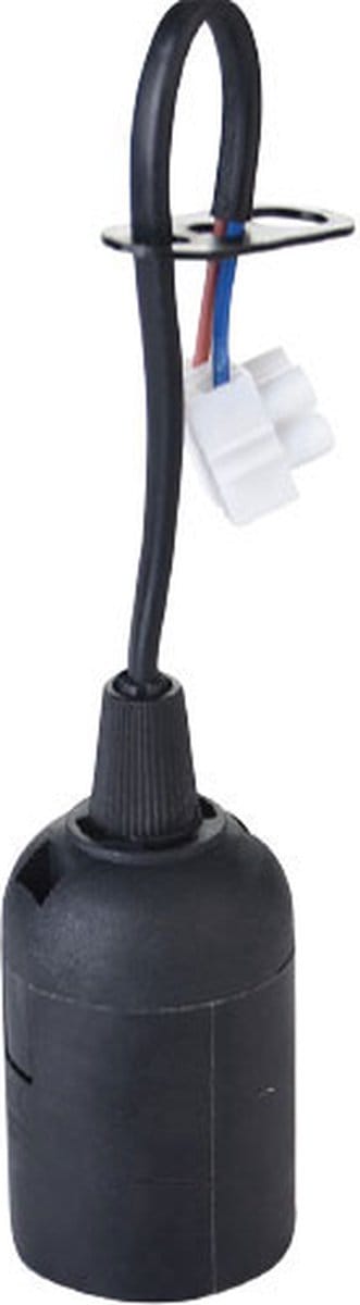 E27 Fitting/Houder - Verhuisfitting - Kunststof Zwart 15cm Draad