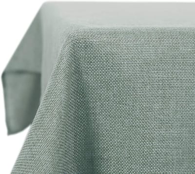Famanu - Linnen Look Tafelkleed Waterdicht Rechthoekige Afveegbaar Tafelloper Lotuseffect voor Festival Partij Grijsgroen 150x300cm