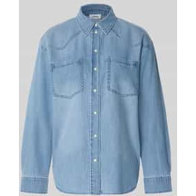loose fit jeansblouse van puur katoen