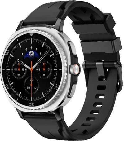 Strap-it race siliconen bandje smartwatchband geschikt voor Samsung Galaxy Watch 9 (40/44mm) / Watch 8 (40/44mm) / 8 Classic (46mm) - zwart