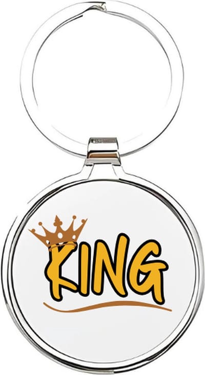 Akyol - king Sleutelhanger - Koning - the king - koning - king - kroon - koningskroon - koningshuis - blauw bloed - de koning - 4 x 7,5 CM