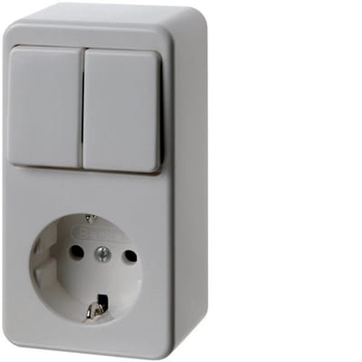 Hager Berker Opbouwcombinatieschakelaar wandcontactdoos - 61479449