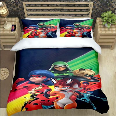 Klassieke Cartoon Kat Print Beddengoed Sets Beddengoed Set Dekbed Set Tieners Meisjes Cartoon M-Miraculous Tweeling Enkel Kind Cadeau EU Single(135*200cm)3pcs
