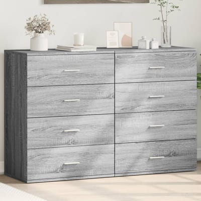 vidaXL - Dressoirs - 2 - st - 60x39x80 - cm - bewerkt - hout - grijs - sonoma
