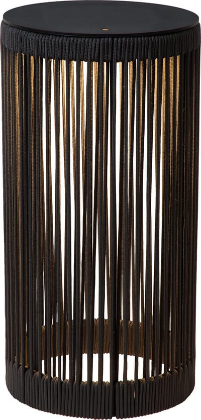 Lucide PINGI - Oplaadbare Vloerlamp Binnen/Buiten - Accu/Batterij - Ø 33,5 cm - LED 3 StepDim - 1x3W 3000K - IP44 - Zwart - Japandi