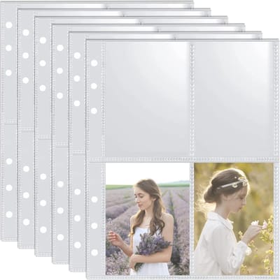 Pack van 160 Card Cases - A5 Trading Card Sleeves - 40 Pagina's Transparante Perforated Cases voor Foto's en Trading Cards (9 x 6 cm)