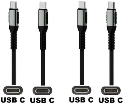 2 stuks OneOne 0,25m oplaadkabel. Sterke USB C naar C kabel. Stevig laadkabel snoer past op Universeel Microsoft, LG, Lenovo, HTC, Honor, Samsung Galaxy, Huawei, Motorola Moto, Xiaomi, Sony Xperia, Kobo (Rakuten), Astell&Kern