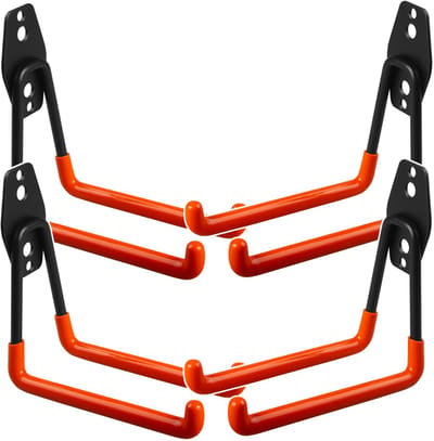 Maclean MC-443 - Ophanghaken 4 stuks - Wandmontage - max 50kg - Oranje en zwart