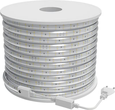LED Strip - Kingtron Eco - 100 Meter - Warm Wit 3000K - Waterdicht IP65 - Directe Aansluiting op Netstroom - Werkt zonder Driver - SMD 2835