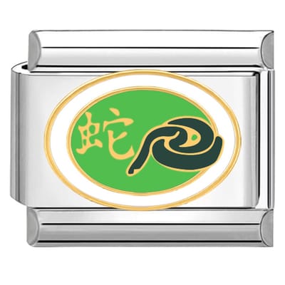 Quiges - Schakel - Bedel - 9mm - charms - Chinese Horoscope Slang - Geschikt voor - armband - Schakelarmband - italy bedels armband