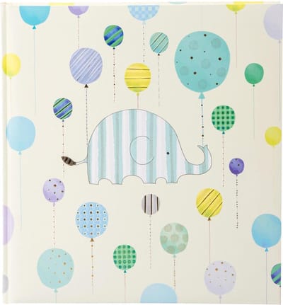 GOLDBUCH GOL-24461 TURNOWSKY Babyalbum HAPPY ELEPHANT blauw, 25 x 25 cm