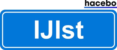 Hacebo - Plaatsnaam Sticker - 29x10 CM - IJlst sticker - Verkeersborden sticker - grappige cadeaus - IJlst