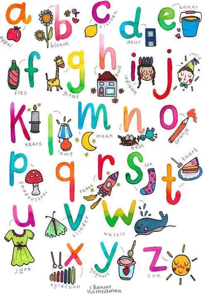 Educatieve poster voor in school - Onderbouw - het Alfabet (A2-formaat)