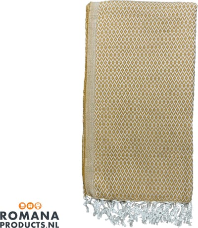 Romana Products Teardrops Hamamdoek - Baddoek - Strandlaken - Saunalaken - 100cm x 180cm - Oker Geel