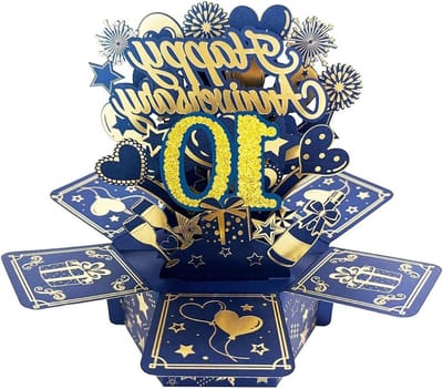 10 Jaar Huwelijksjubileum Pop-Up Wenskaart voor Hem of Haar, Unieke 3D Cadeau voor Echtgenoten, Perfecte Verrassing voor Koppels en Jubileumvieringen