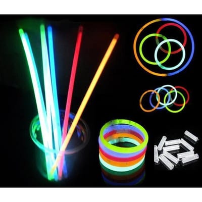 Set van 100 meerkleurige lichtgevende armbanden en kettingen voor kerstfeest en hete dans - YWEI